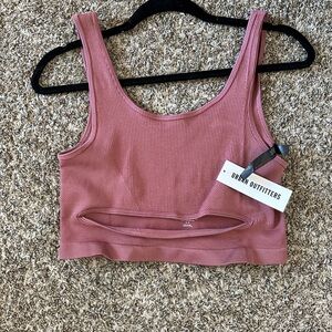 Urban Outfitters Out From Under Pink Ribbed Cut Out Crop Top